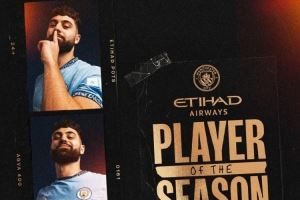 53场6球2助⚽格瓦迪奥尔当选本赛季曼城最佳球员